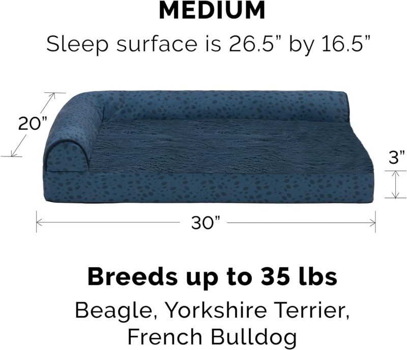 Furhaven Orthopedic Dog Bed for Medium/Small Dogs w/ Removable Bolsters & Washable Cover, For Dogs Up to 35 lbs - Plush & Almond - Image 414