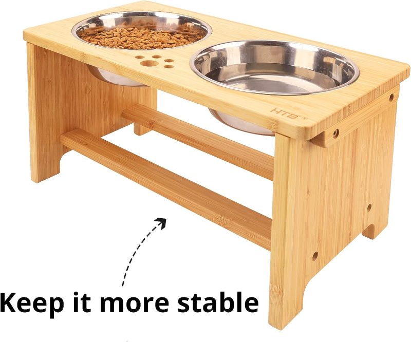 HTB Elevated Dog Bowls,Raised Dog Bowl Stand with 2 Stainless Steel Bowls,Elevated Raised Dog Bowls for Large Medium Small Sized - Image 65