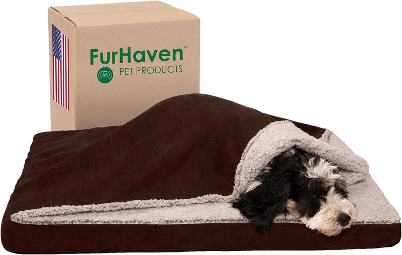 Furhaven Cooling Gel Dog Bed for Large Dogs w/ Removable Bolsters & Washable Cover, For Dogs Up to 95 lbs - Plush & Velvet Waves - Image 243