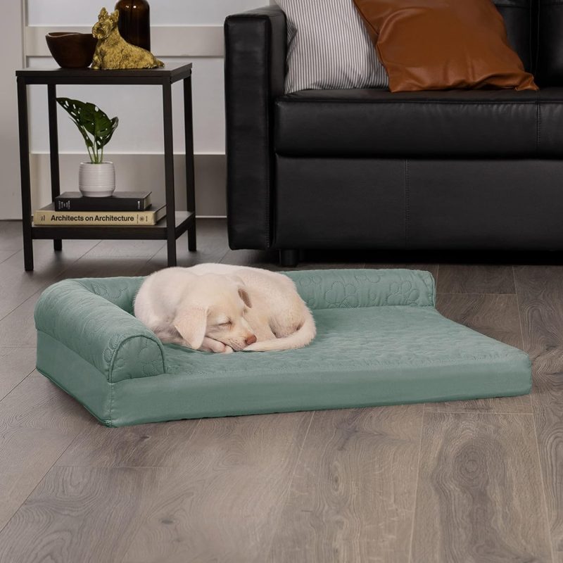 Furhaven Orthopedic Dog Bed for Medium/Small Dogs w/ Removable Bolsters & Washable Cover, For Dogs Up to 35 lbs - Plush & Almond - Image 97