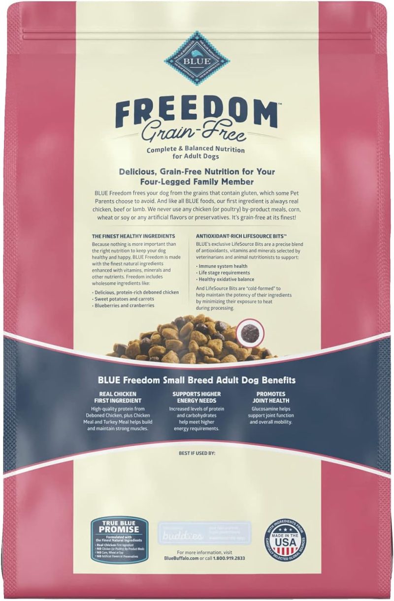 Blue Buffalo Freedom Grain Free Natural Adult Small Breed Dry Dog Food, Chicken 11-lb - Image 13