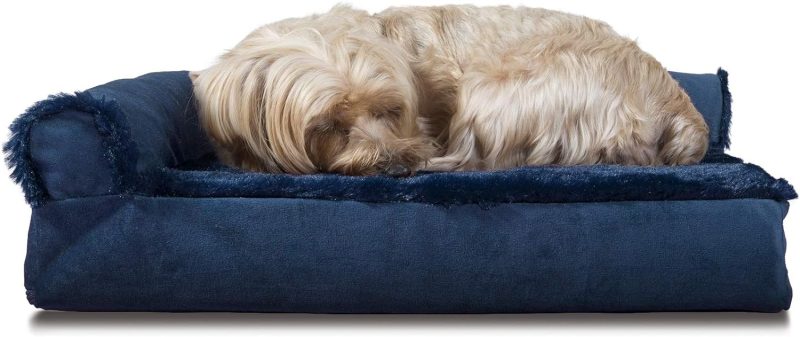Furhaven Orthopedic Dog Bed for Medium/Small Dogs w/ Removable Bolsters & Washable Cover, For Dogs Up to 35 lbs - Plush & Almond - Image 675