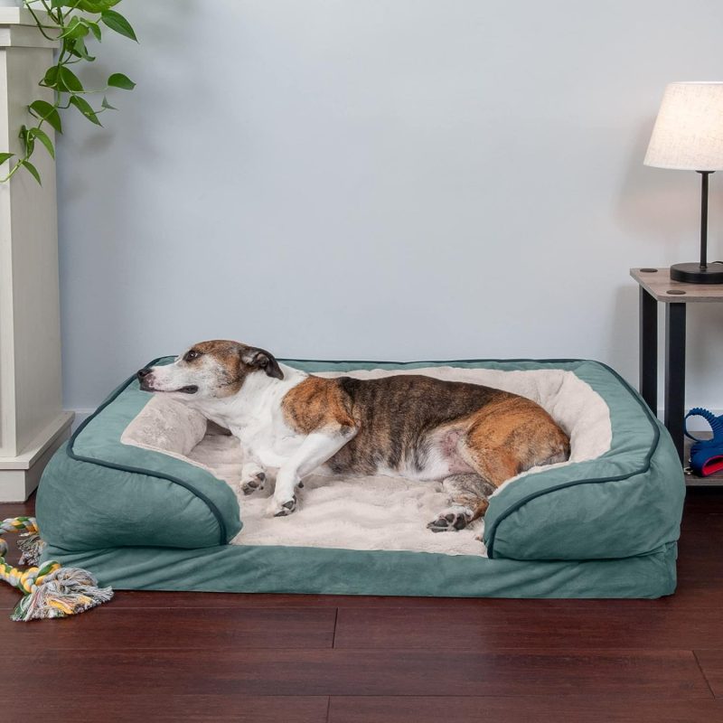 Furhaven Cooling Gel Dog Bed for Large Dogs w/ Removable Bolsters & Washable Cover, For Dogs Up to 95 lbs - Plush & Velvet Waves - Image 304