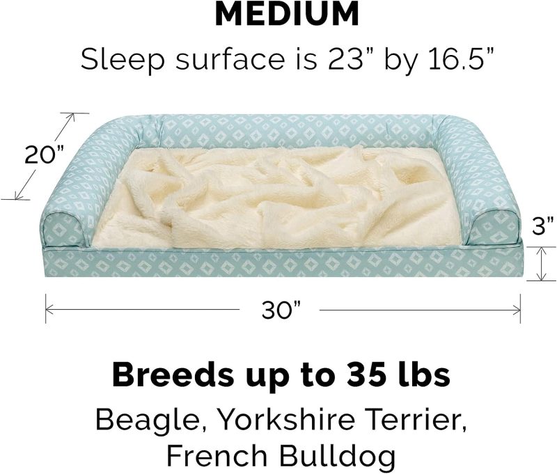 Furhaven Cooling Gel Dog Bed for Large Dogs w/ Removable Bolsters & Washable Cover, For Dogs Up to 95 lbs - Plush & Velvet Waves - Image 237