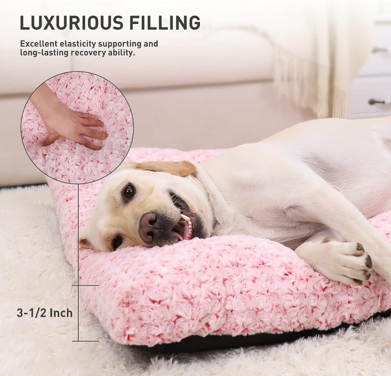 Washable Dog Bed Deluxe Plush Dog Crate Beds Fulffy Comfy Kennel Pad Anti-Slip Pet Sleeping Mat for Large, Jumbo, Medium, Small - Image 42