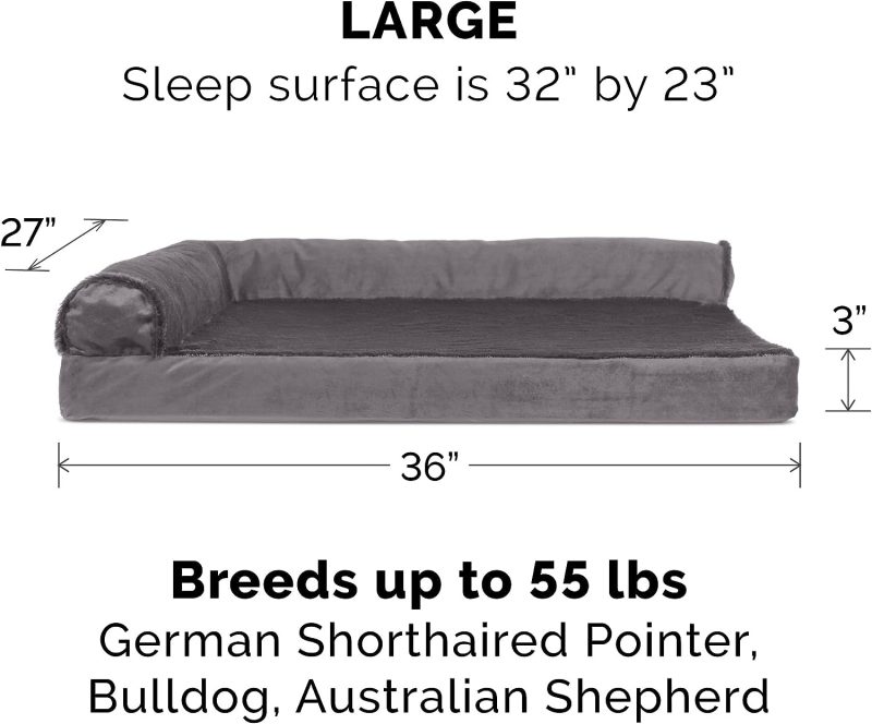 Furhaven Orthopedic Dog Bed for Medium/Small Dogs w/ Removable Bolsters & Washable Cover, For Dogs Up to 35 lbs - Plush & Almond - Image 41
