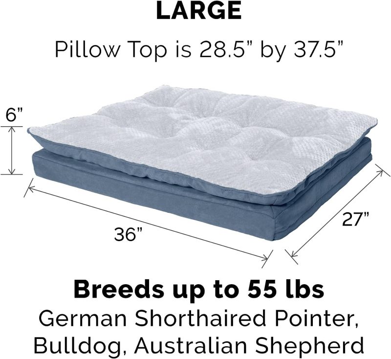 Furhaven Cooling Gel Dog Bed for Large Dogs w/ Removable Bolsters & Washable Cover, For Dogs Up to 95 lbs - Plush & Velvet Waves - Image 78