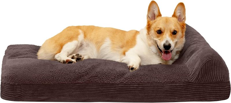 Furhaven Orthopedic Dog Bed for Medium/Small Dogs w/ Removable Bolsters & Washable Cover, For Dogs Up to 35 lbs - Plush & Almond - Image 654