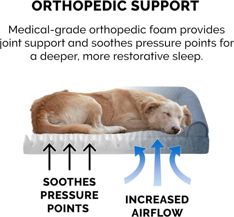 Furhaven Orthopedic Dog Bed for Medium/Small Dogs w/ Removable Bolsters & Washable Cover, For Dogs Up to 35 lbs - Plush & Almond - Image 458