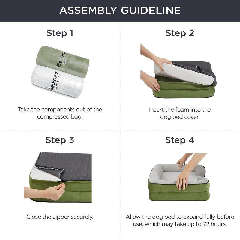 Bedsure Orthopedic Dog Bed for Medium Dogs -Foam Sofa with Removable Washable Cover, Waterproof Lining and Nonskid Bottom Couch, - Image 119