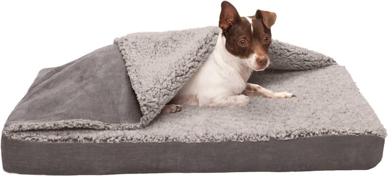 Furhaven Cooling Gel Dog Bed for Large Dogs w/ Removable Bolsters & Washable Cover, For Dogs Up to 95 lbs - Plush & Velvet Waves - Image 12