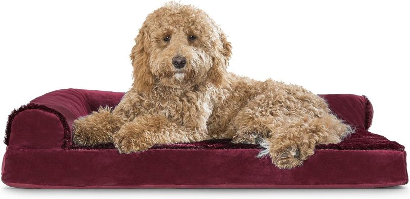 Furhaven Orthopedic Dog Bed for Medium/Small Dogs w/ Removable Bolsters & Washable Cover, For Dogs Up to 35 lbs - Plush & Almond - Image 107