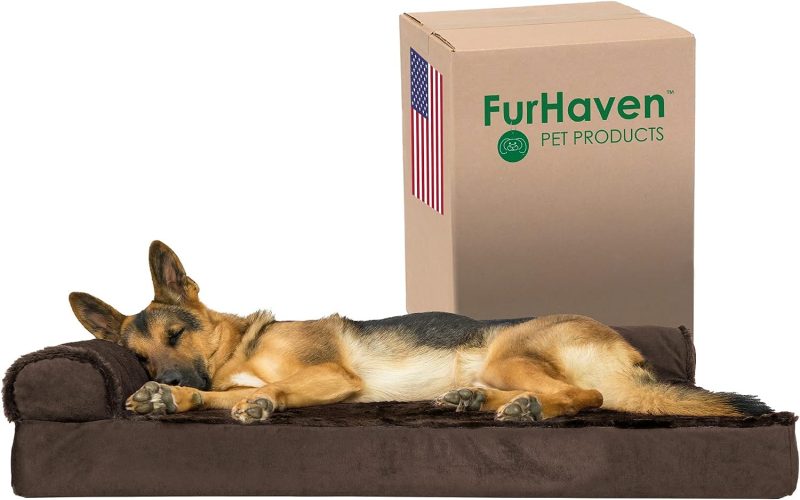 Furhaven Cooling Gel Dog Bed for Large/Medium Dogs w/ Removable Bolsters & Washable Cover, For Dogs Up to 55 lbs - Plush & - Image 683