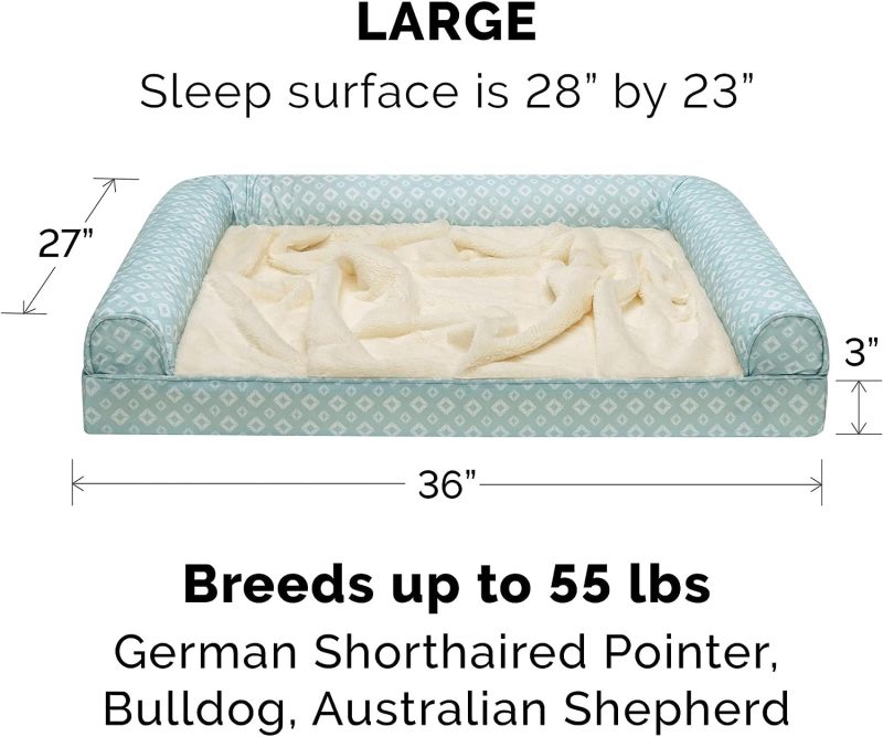 Furhaven Cooling Gel Dog Bed for Large Dogs w/ Removable Bolsters & Washable Cover, For Dogs Up to 95 lbs - Plush & Velvet Waves - Image 86