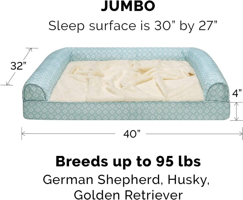 Furhaven Cooling Gel Dog Bed for Large Dogs w/ Removable Bolsters & Washable Cover, For Dogs Up to 95 lbs - Plush & Velvet Waves - Image 203