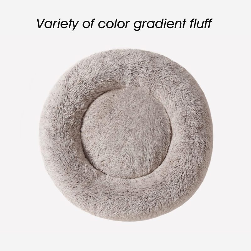Calming Dog Bed & Cat Bed, Anti-Anxiety Donut Cuddler Warming Cozy Soft Round Fluffy Faux Fur Plush Cushion bed for Small Medium - Image 73