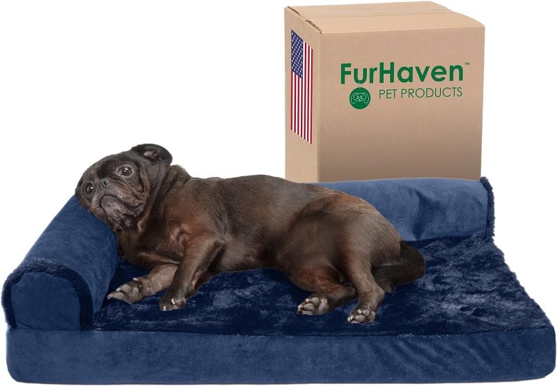 Furhaven Orthopedic Dog Bed for Medium/Small Dogs w/ Removable Bolsters & Washable Cover, For Dogs Up to 35 lbs - Plush & Almond - Image 162