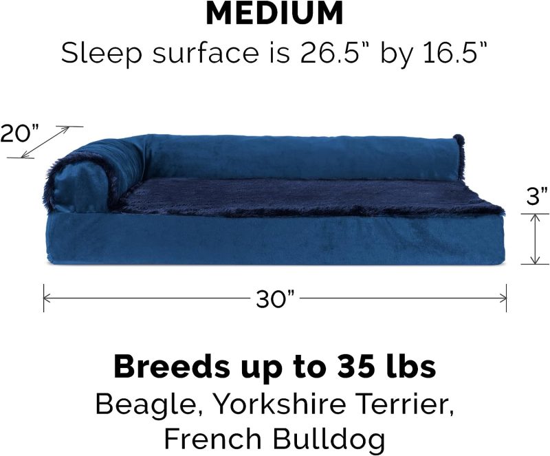 Furhaven Orthopedic Dog Bed for Medium/Small Dogs w/ Removable Bolsters & Washable Cover, For Dogs Up to 35 lbs - Plush & Almond - Image 88
