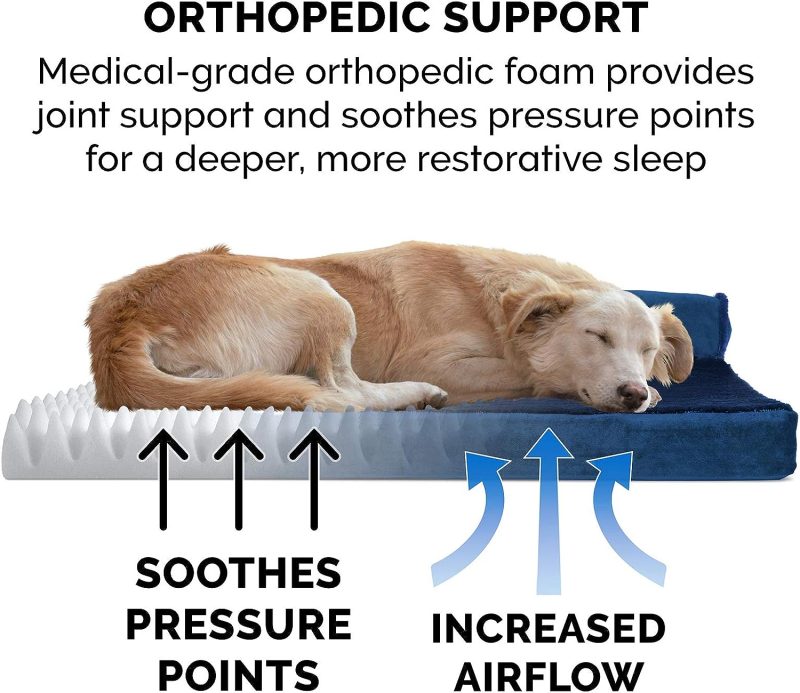 Furhaven Orthopedic Dog Bed for Medium/Small Dogs w/ Removable Bolsters & Washable Cover, For Dogs Up to 35 lbs - Plush & Almond - Image 90