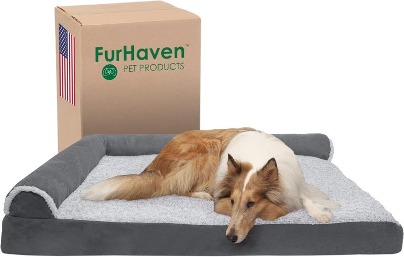 Furhaven Cooling Gel Dog Bed for Large/Medium Dogs w/ Removable Bolsters & Washable Cover, For Dogs Up to 55 lbs - Plush & - Image 569