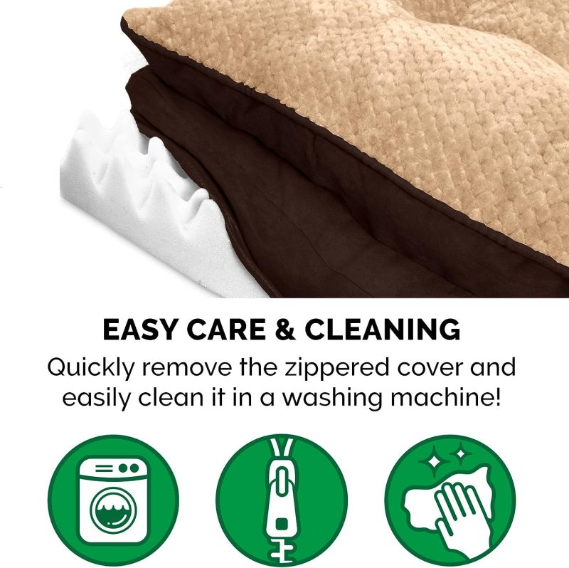 Furhaven Cooling Gel Dog Bed for Large Dogs w/ Removable Bolsters & Washable Cover, For Dogs Up to 95 lbs - Plush & Velvet Waves - Image 225