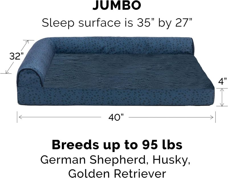 Furhaven Orthopedic Dog Bed for Medium/Small Dogs w/ Removable Bolsters & Washable Cover, For Dogs Up to 35 lbs - Plush & Almond - Image 348