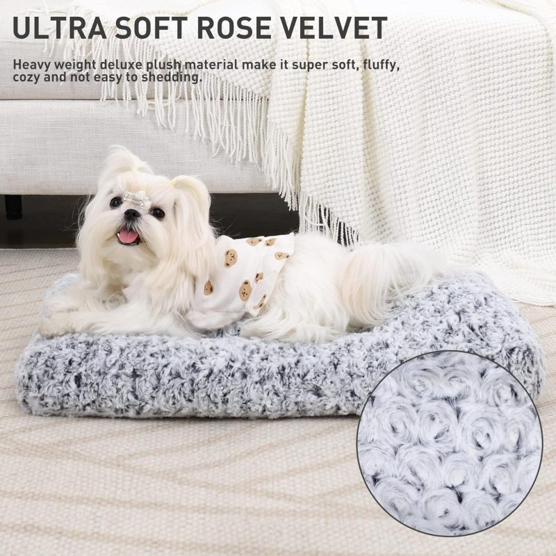 Washable Dog Bed Deluxe Plush Dog Crate Beds Fulffy Comfy Kennel Pad Anti-Slip Pet Sleeping Mat for Large, Jumbo, Medium, Small - Image 8