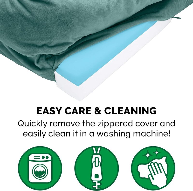 Furhaven Cooling Gel Dog Bed for Large Dogs w/ Removable Bolsters & Washable Cover, For Dogs Up to 95 lbs - Plush & Velvet Waves - Image 40
