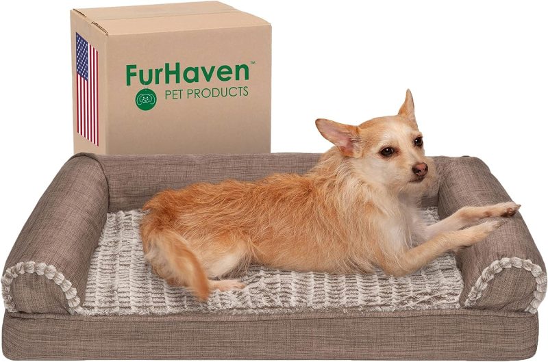 Furhaven Cooling Gel Dog Bed for Large Dogs w/ Removable Bolsters & Washable Cover, For Dogs Up to 95 lbs - Plush & Velvet Waves - Image 261