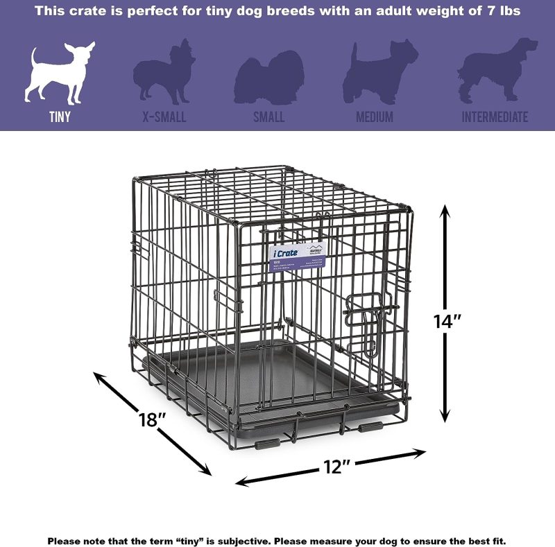 MidWest Homes for Pets Newly Enhanced Single & Double Door iCrate Dog Crate, Includes Leak-Proof Pan, Floor Protecting Feet , - Image 37