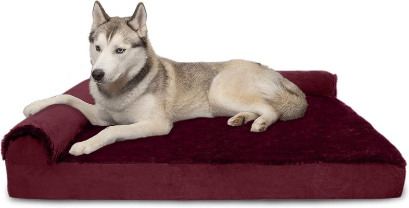 Furhaven Orthopedic Dog Bed for Medium/Small Dogs w/ Removable Bolsters & Washable Cover, For Dogs Up to 35 lbs - Plush & Almond - Image 109