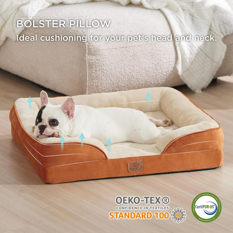 Bedsure Orthopedic Dog Bed for Medium Dogs -Foam Sofa with Removable Washable Cover, Waterproof Lining and Nonskid Bottom Couch, - Image 308
