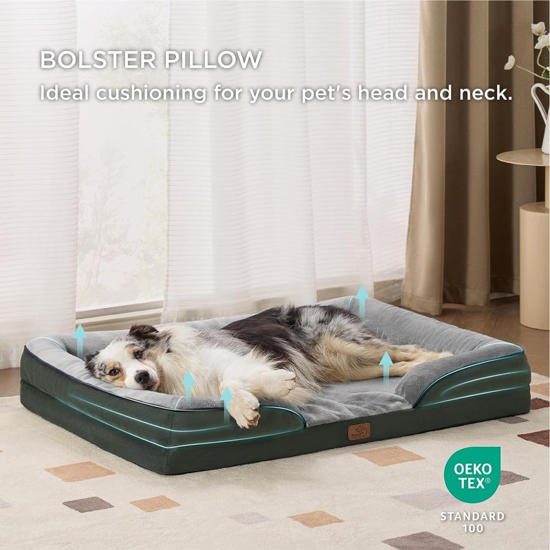 Bedsure Orthopedic Dog Bed for Medium Dogs -Foam Sofa with Removable Washable Cover, Waterproof Lining and Nonskid Bottom Couch, - Image 207