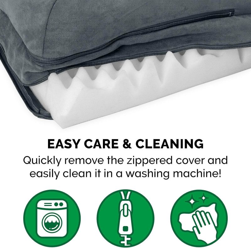 Furhaven Cooling Gel Dog Bed for Large/Medium Dogs w/ Removable Bolsters & Washable Cover, For Dogs Up to 55 lbs - Plush & - Image 240