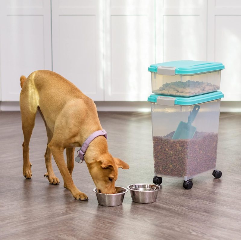 IRIS USA Airtight Pet Food/Treat Storage Container Combo, Blue - Image 49