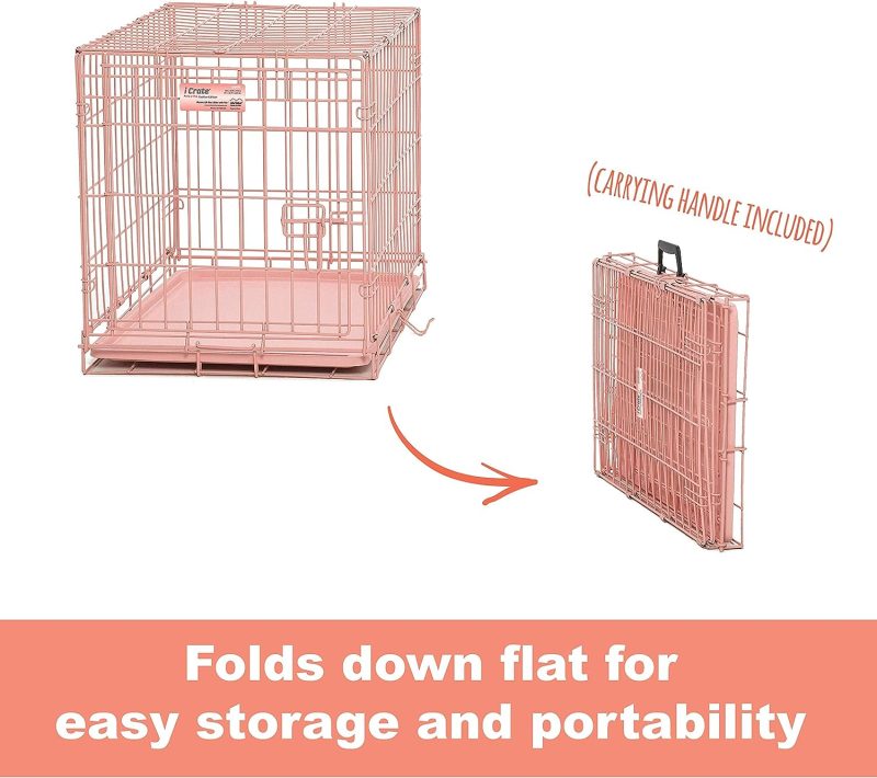 MidWest Homes for Pets Newly Enhanced Single & Double Door iCrate Dog Crate, Includes Leak-Proof Pan, Floor Protecting Feet , - Image 64
