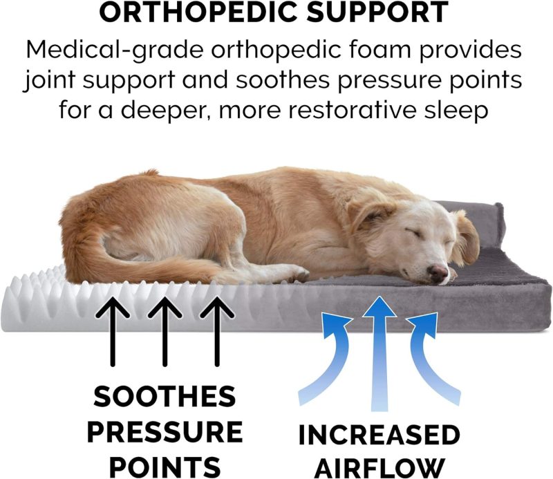 Furhaven Orthopedic Dog Bed for Medium/Small Dogs w/ Removable Bolsters & Washable Cover, For Dogs Up to 35 lbs - Plush & Almond - Image 227