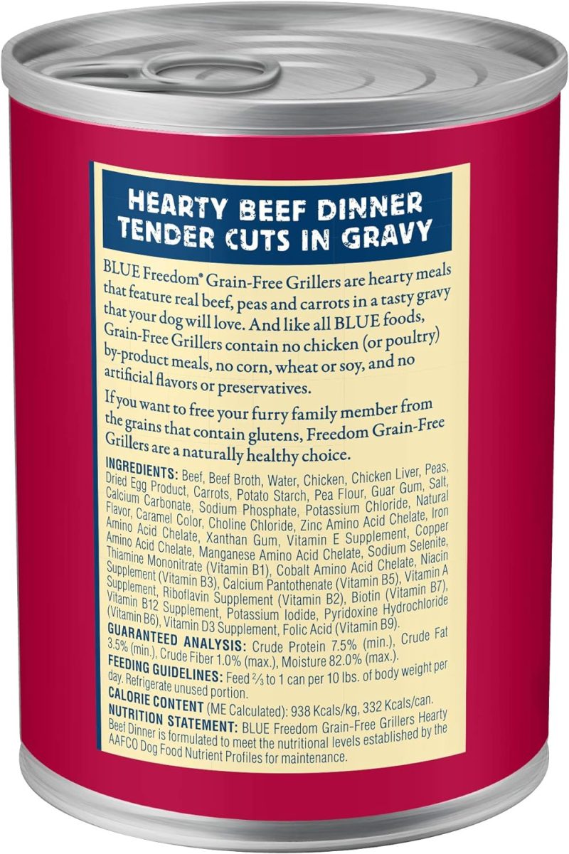 Blue Buffalo Freedom Grain Free Natural Adult Wet Dog Food, Chicken 12.5oz cans (Pack of 12) - Image 32