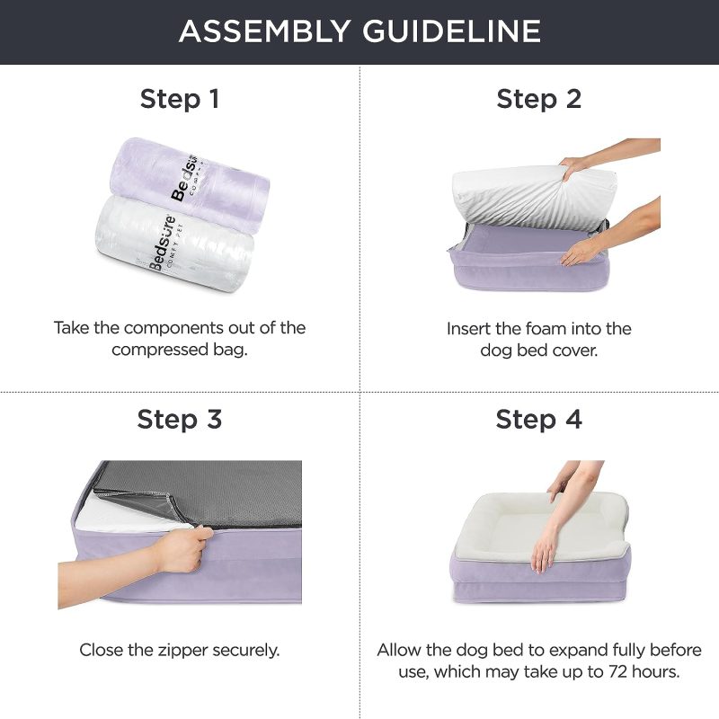 Bedsure Orthopedic Dog Bed for Medium Dogs -Foam Sofa with Removable Washable Cover, Waterproof Lining and Nonskid Bottom Couch, - Image 68