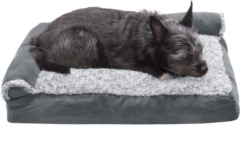 Furhaven Orthopedic Dog Bed for Medium/Small Dogs w/ Removable Bolsters & Washable Cover, For Dogs Up to 35 lbs - Plush & Almond - Image 460