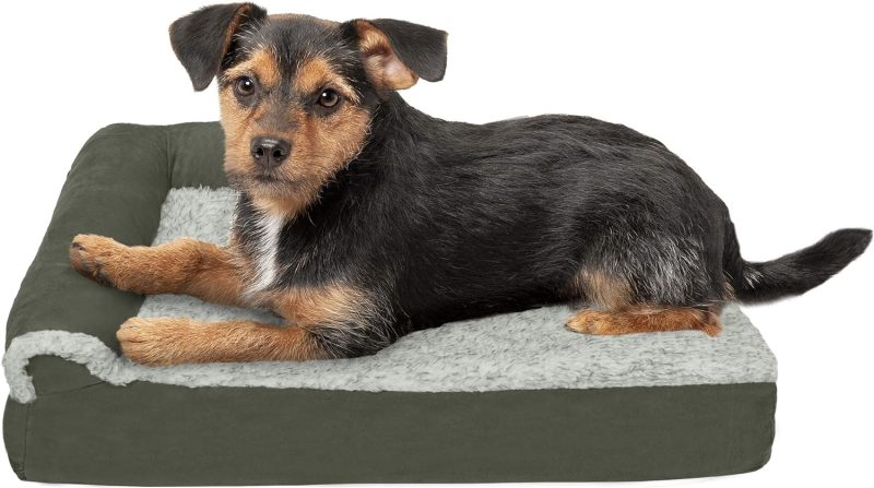 Furhaven Orthopedic Dog Bed for Medium/Small Dogs w/ Removable Bolsters & Washable Cover, For Dogs Up to 35 lbs - Plush & Almond - Image 402