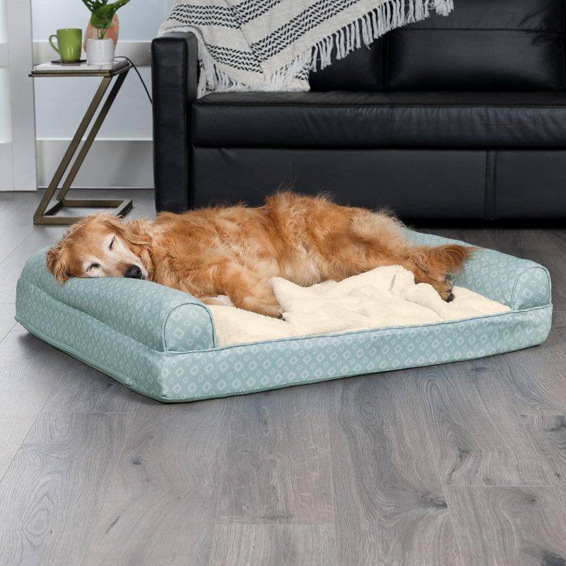 Furhaven Cooling Gel Dog Bed for Large Dogs w/ Removable Bolsters & Washable Cover, For Dogs Up to 95 lbs - Plush & Velvet Waves - Image 204