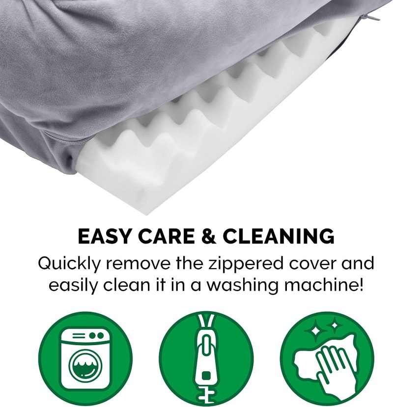 Furhaven Cooling Gel Dog Bed for Large Dogs w/ Removable Bolsters & Washable Cover, For Dogs Up to 95 lbs - Plush & Velvet Waves - Image 74