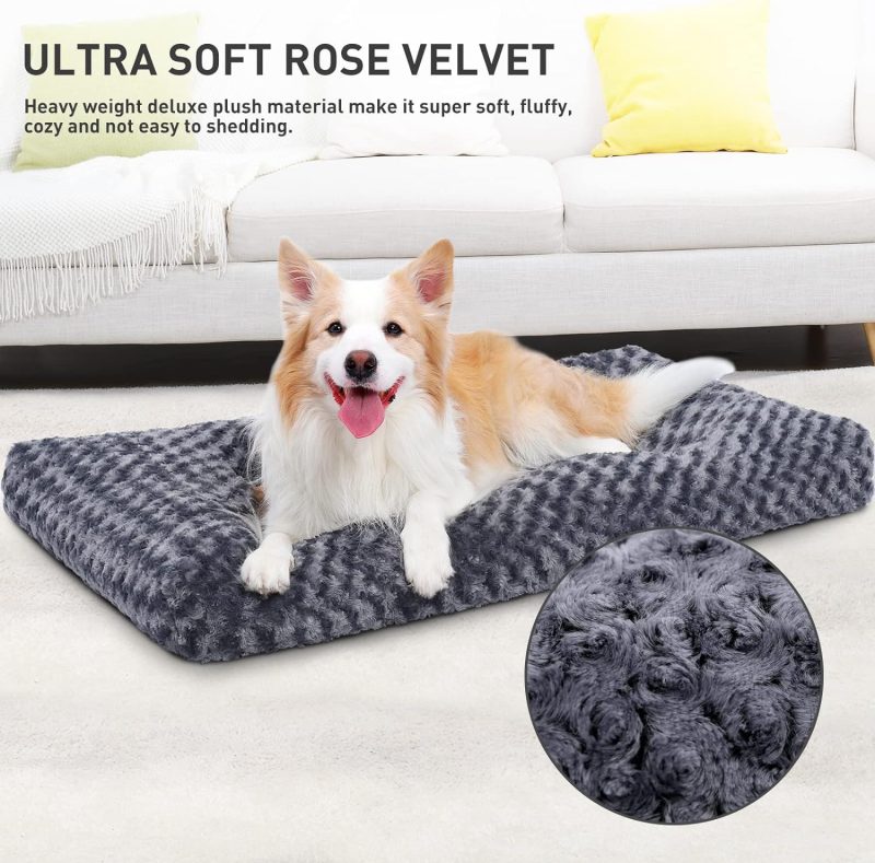 Washable Dog Bed Deluxe Plush Dog Crate Beds Fulffy Comfy Kennel Pad Anti-Slip Pet Sleeping Mat for Large, Jumbo, Medium, Small - Image 29