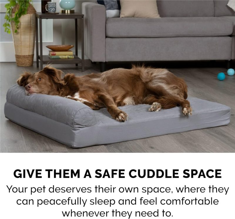 Furhaven Cooling Gel Dog Bed for Large/Medium Dogs w/ Removable Bolsters & Washable Cover, For Dogs Up to 55 lbs - Plush & - Image 310