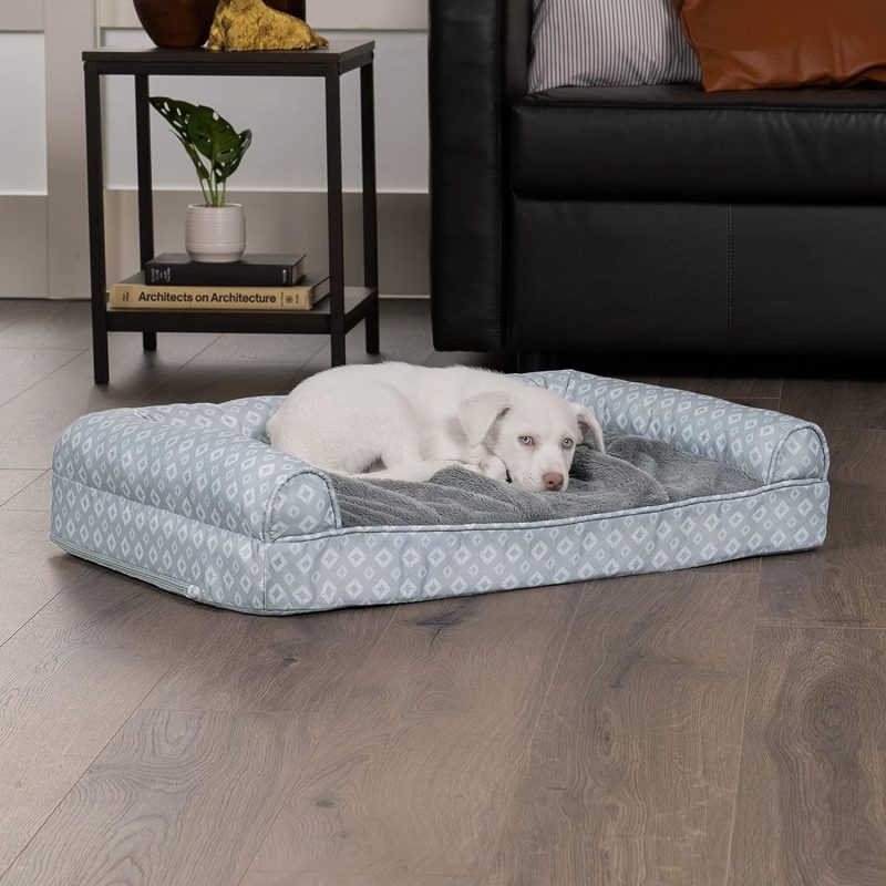 Furhaven Cooling Gel Dog Bed for Large Dogs w/ Removable Bolsters & Washable Cover, For Dogs Up to 95 lbs - Plush & Velvet Waves - Image 325