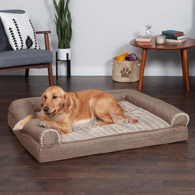 Furhaven Cooling Gel Dog Bed for Large Dogs w/ Removable Bolsters & Washable Cover, For Dogs Up to 95 lbs - Plush & Velvet Waves - Image 247