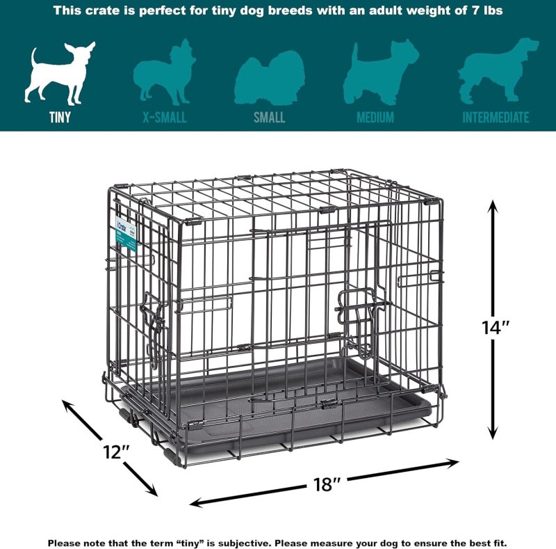 MidWest Homes for Pets Newly Enhanced Single & Double Door iCrate Dog Crate, Includes Leak-Proof Pan, Floor Protecting Feet , - Image 14