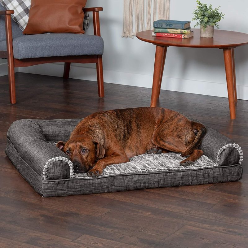 Furhaven Cooling Gel Dog Bed for Large Dogs w/ Removable Bolsters & Washable Cover, For Dogs Up to 95 lbs - Plush & Velvet Waves - Image 309