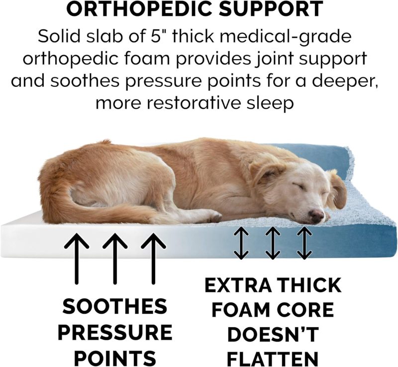 Furhaven Orthopedic Dog Bed for Medium/Small Dogs w/ Removable Bolsters & Washable Cover, For Dogs Up to 35 lbs - Plush & Almond - Image 77